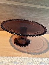 Suporte para bolo vintage roxo ametista Hobnail 10" através - 4,5" de altura LINDO! comprar usado  Enviando para Brazil
