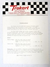 Folha de vendas de conversão de chassi de carro McCULLOCH TROKART Typhoon Kart c1960 comprar usado  Enviando para Brazil