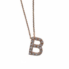 Colar pingente de diamante natural genuíno letra inicial ouro 14 quilates comprar usado  Enviando para Brazil