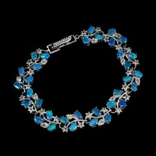 Usado, Pulseira de prata esterlina 925 oval azul opala joia de pedra preciosa tanzanita 7 polegadas comprar usado  Enviando para Brazil
