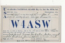 Cartão postal de rádio QSL 1932 W4ASW Alabama National Guard Birmingham Alabama comprar usado  Enviando para Brazil