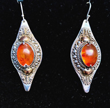 Amber drop earrings for sale  GILLINGHAM