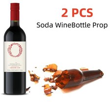2x Garrafas de vinho tinto de vidro falso filme adereços separador padrão garrafa de refrigerante adereço comprar usado  Enviando para Brazil
