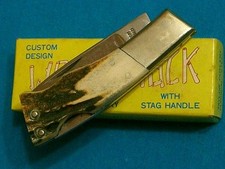 Usado, FACAS FACA LOCKBACK VINTAGE 1980 TAYLOR ELK HORN JAPAN WOODCHUCK GEN STAG NA CAIXA comprar usado  Enviando para Brazil