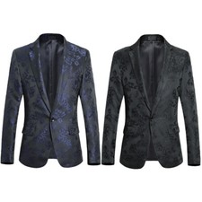 Jaqueta masculina floral jacquard terno blazer vestido casaco jantar palco fantasia comprar usado  Enviando para Brazil
