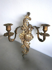 Bougeoir double Applique murale Bronze doré 19°s St Louis XV Luminaire Ancien comprar usado  Enviando para Brazil