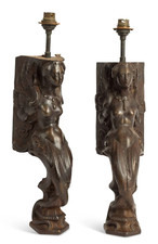 Appliques Art Nouveau en fonte de fer en forme de sirènes  H 45 cm comprar usado  Enviando para Brazil