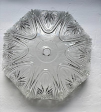 Tampa de luz superior de vidro prensado vintage sombra redonda vidro transparente 9x4 "profundidade comprar usado  Enviando para Brazil