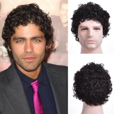 Perucas encaracoladas soltas para homens ombre preto peruca cosplay peruca sintética curta perucas baratas comprar usado  Enviando para Brazil