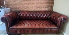 Antique leather chesterfield for sale  SLEAFORD
