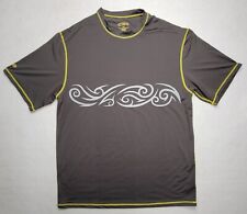 Camisa masculina Crazy Shirts 2XL elastano ajustada tribal lava cinza marrom UV segura comprar usado  Enviando para Brazil