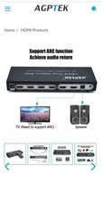 Agptek 6x2 hdmi for sale  CAMBERLEY