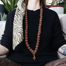 Gebetskette Mala Kette Rudraksha Perlen groß Faden Halskette Meditationskette comprar usado  Enviando para Brazil