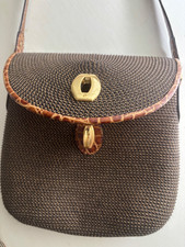Bolsa Eric Javits marrom ráfia aba trava bolsos internos clássica comprar usado  Enviando para Brazil