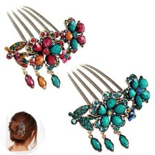 2 peças grampos de pente de cabelo feminino retrô decorativo moda flor para casamento comprar usado  Enviando para Brazil