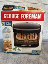 George Foreman Grill e Panini revestimento antiaderente grelha para 2 porções nova comprar usado  Enviando para Brazil