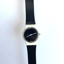 Relógio Swatch Antigo - Ponteiros Brancos e Face Preta - S704 - Delicado - Estojo Raro de 24mm, usado comprar usado  Enviando para Brazil