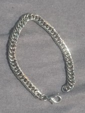 Pulseira corrente tom prata 8 polegadas, usado comprar usado  Enviando para Brazil