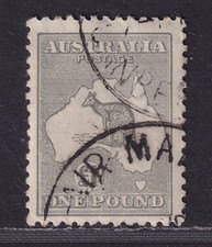 Selo Austrália 1924 cangurus £1 cinza, bom usado comprar usado  Enviando para Brazil