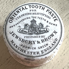 Pasta de dentes oriental início dos anos 1900 tampa de vaso com BASE Inglaterra Jewsbury e marrom comprar usado  Enviando para Brazil