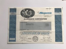 Certificato azionario allegian usato  Angera