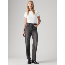 Jeans Levi's Strauss Ribcage reto no tornozelo preto usado no tamanho feminino W24 L27 comprar usado  Enviando para Brazil