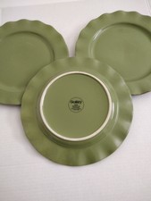 3 pratos de jantar verde retrô Galeria Belle bordas recortadas 11" outono  comprar usado  Enviando para Brazil