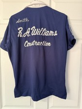 Camisa de boliche vintage "King Louie" azul marinho ponto corrente masculina M comprar usado  Enviando para Brazil