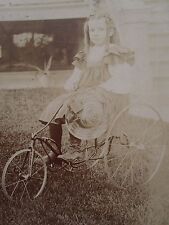 FOTO ANTIGA VITORIANA AMERICANA DE TRÊS RODAS BICICLETA ANJO CHICAGO ARMÁRIO CARTÃO comprar usado  Enviando para Brazil