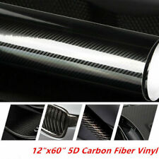 12"x60" 5D Ultra Shiny Gloss Glossy Black Carbon Fiber Vinyl Wrap Sticker Decal, usado comprar usado  Enviando para Brazil