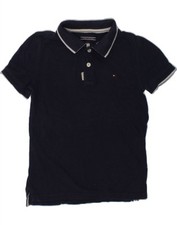 Usado, Camisa polo masculina gráfica TOMMY Hilfiger 7-8 anos azul marinho algodão AS96 comprar usado  Enviando para Brazil