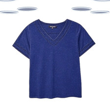 Camiseta para mujer Ex Crew Clothing manga corta lavanda en azul marino segunda mano  Embacar hacia Mexico