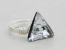 Anel envoltório de arame triangular de cristal transparente feito com elementos de cristal Swarovski comprar usado  Enviando para Brazil