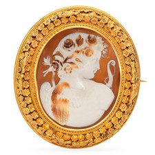 Broche camafeu antigo de ouro amarelo 18K com concha Eros comprar usado  Enviando para Brazil
