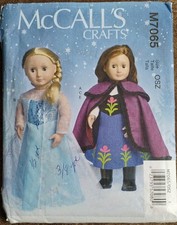 Roupas de boneca McCall's Pattern M7065 Disney Frozen 18" Anna & Elsa DEAL! comprar usado  Enviando para Brazil