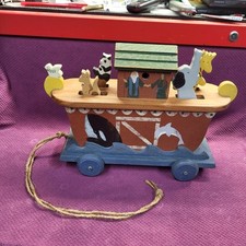 Caixa de música vintage Heritage brinquedos e colecionáveis Arca de Noé brinquedo puxador de madeira comprar usado  Enviando para Brazil