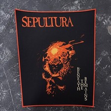 SEPULTURA - BACKPATCH TECIDO SOB OS RESTOS BORDA LARANJA THRASH METAL comprar usado  Enviando para Brazil