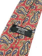 Gravata Vintage Brooks Brothers Italiana Seda Vermelha Madder Ornamentada Azul Multi Paisley NR comprar usado  Enviando para Brazil