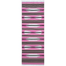 Tapete de corredor de algodão étnico rosa 2x6 pés feito à mão tecido plano cabeceira corredor de ioga, usado comprar usado  Enviando para Brazil
