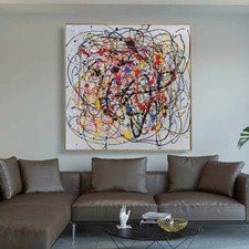 Arte de parede abstrata em tela arte moderna decoração tamanho grande arte de parede pintura colorida comprar usado  Enviando para Brazil