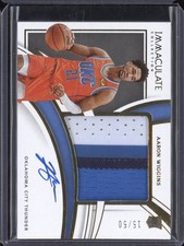Aaron Wiggins 2021-22 Panini Immaculate PPA-AAW Premium Patch Auto RC 15/50, usado comprar usado  Enviando para Brazil