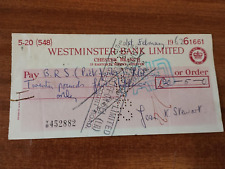 Cheque westminster bank for sale  LONDON