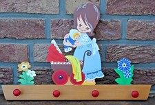 Guardarropa Niños Ganchos Armario Chica 70er 70s Vintage Madera Mertens Antiguo, usado comprar usado  Enviando para Brazil