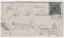 Baden Mi 3 a auf Brief Mannheim - Neuwied Juni 1851, Firmenrechnung comprar usado  Enviando para Brazil