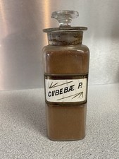 Boticário antigo 8,5” etiqueta sob garrafa de vidro 2 de abril de 1889 Pat WT Co CUBEBAE comprar usado  Enviando para Brazil