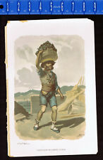 Carregador de Carvão, Coal Loader in Lisbon -1888 Portuguese Chromolithograph, usado comprar usado  Enviando para Brazil