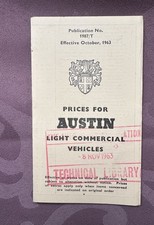 Austin price list for sale  OKEHAMPTON