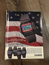 CASIO Photo Watch Time Piece 8” x 10” anúncio digital cronógrafo iluminador EUA comprar usado  Enviando para Brazil