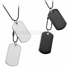Usado, Colar de corrente de contas estilo militar liga dupla dog tags pingente para presente masculino comprar usado  Enviando para Brazil