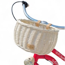 Wiklinowy koszyk rowerowy na rower dla dzieci ecru na pasy kierownice Dump 26 cm na sprzedaż  PL